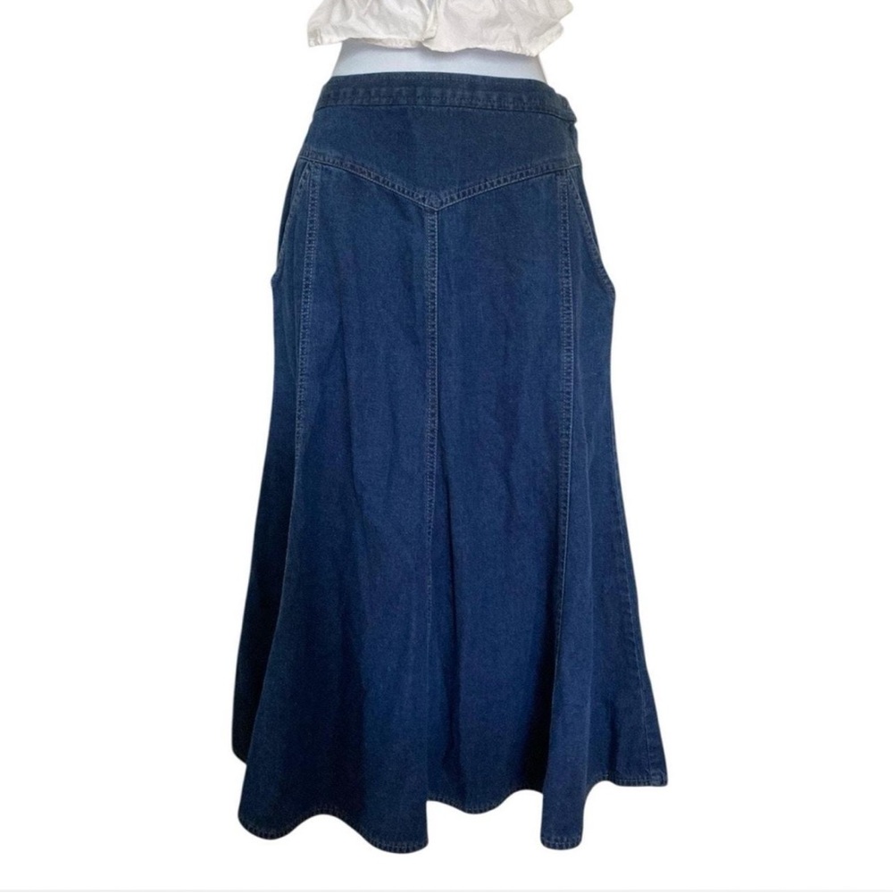 Vintage Denim Midi Skirt - XS